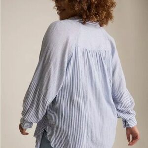 Striped Blue and White Blouse